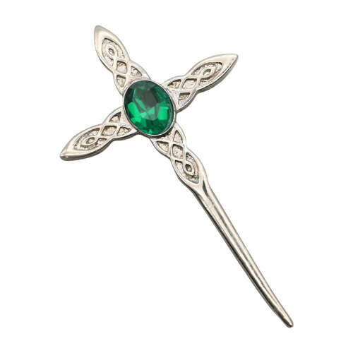 XDHKP0158 Green Celtic Sword Kilt Pin