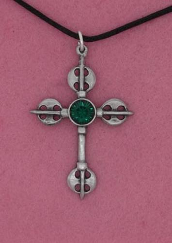 XDHP535 Green Cross Pendant