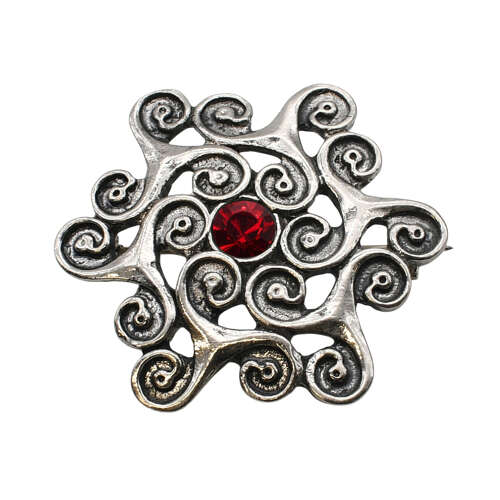 XDHBR0329-F Red Celtic Brooch