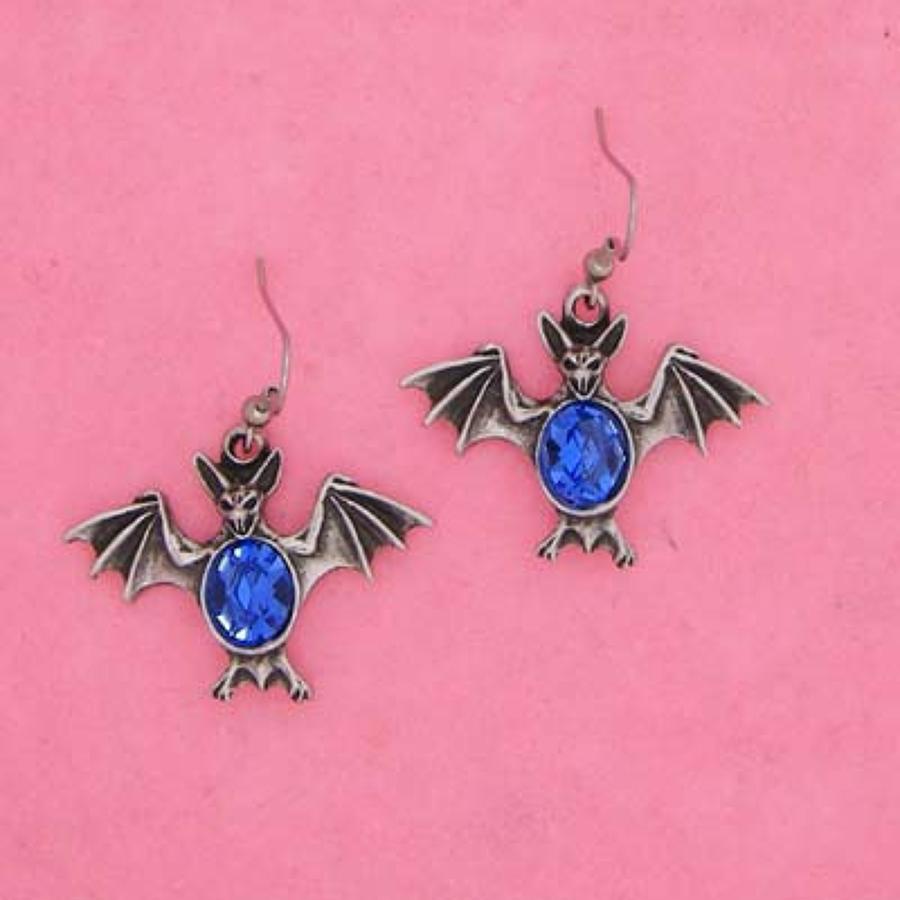 XDHER773 Blue Bat Earings