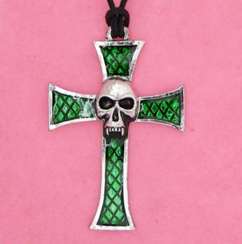 XDHP768 Green Cross Pendant