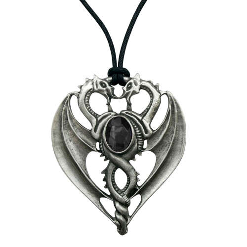 XDHP0504 Black Gem Stone Dragon Pendant