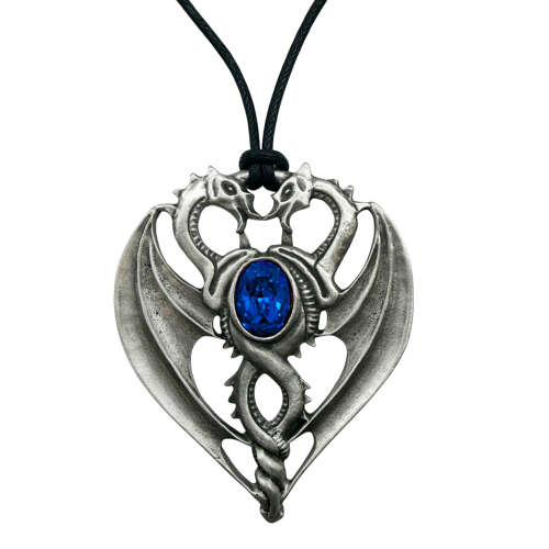 XDHP0504 Blue Gem Stone Dragon Pendant