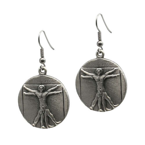 XDHER1380 Vitruvian Man Earrings