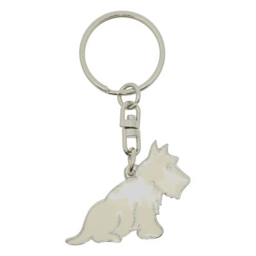 XDHKR0951 White Enamel Scottish Dog Keyring