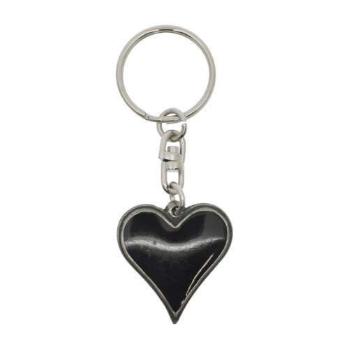 XDHKR0567 Black Enamel Heart Keyring