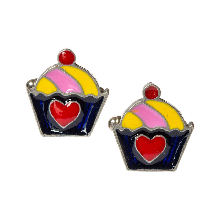 XDHCL0892 Cup Cake with Heart Cufflinks