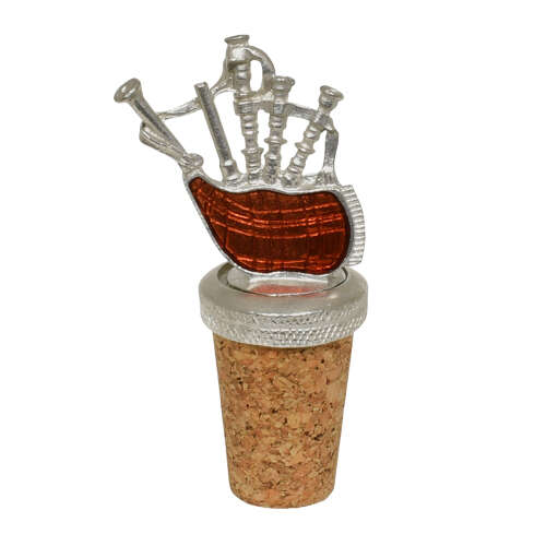 XDHBS0940 Enamelled Bagpipes Bottle Stopper