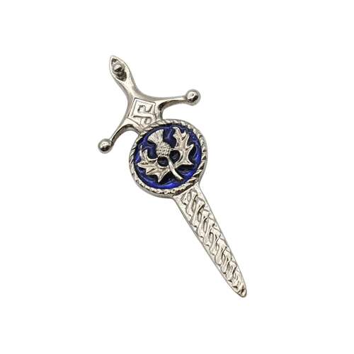 XDHKP1663 Blue Thistle Sword Kilt Pin