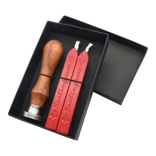 XDHWS006 Pewter Celtic Cross Wax Seal With Wooden Handle & Wax Sticks