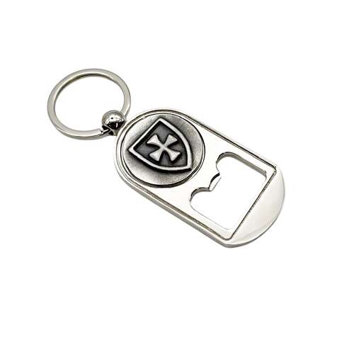 XK020-XDHCC0699 Maltese Templar Cross Shield Bottle Opener Keyring