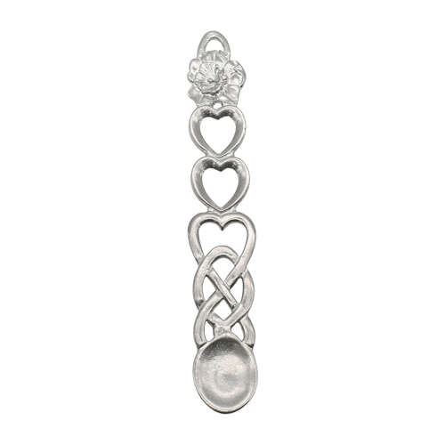 XCSWL108S Bright Pewter Daffodil & Heart Lovespoon