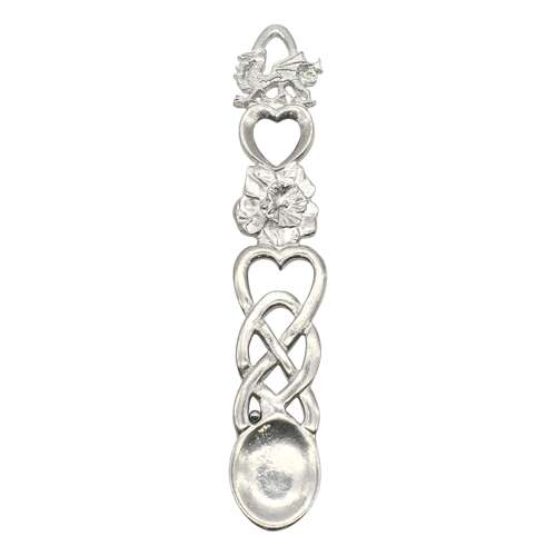XCSWL109S Bright Pewter Daffodil & Dragon Lovespoon