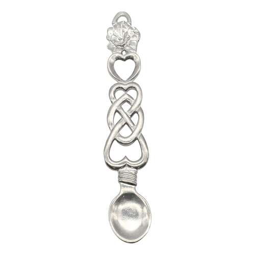 XCSWL111S Bright Pewter Daffodil & Hearts Lovespoon