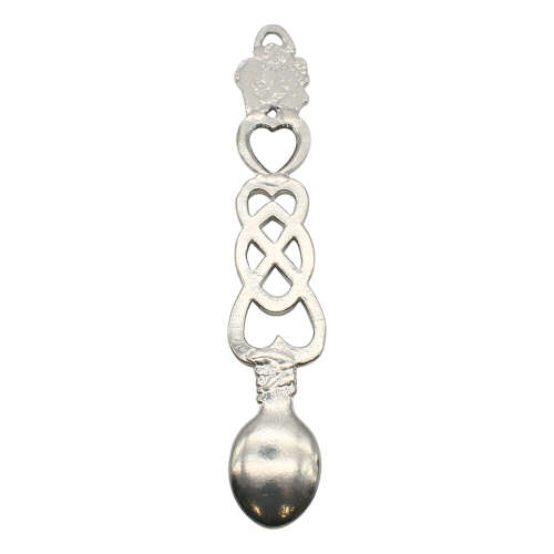 XCSWL111S Bright Pewter Daffodil & Hearts Lovespoon