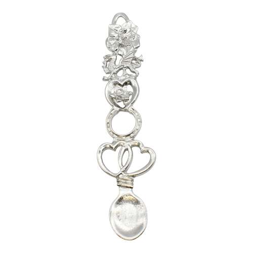 XCSWL112S Bright Pewter Welsh Daffodil Lovespoon