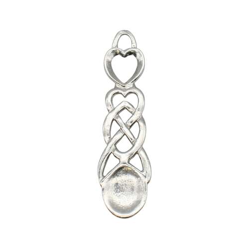 XCSWL17S Bright Pewter Entwined Heart Lovespoon