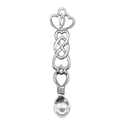 XCSWL104S Bright Pewter Linked Hearts Lovespoon