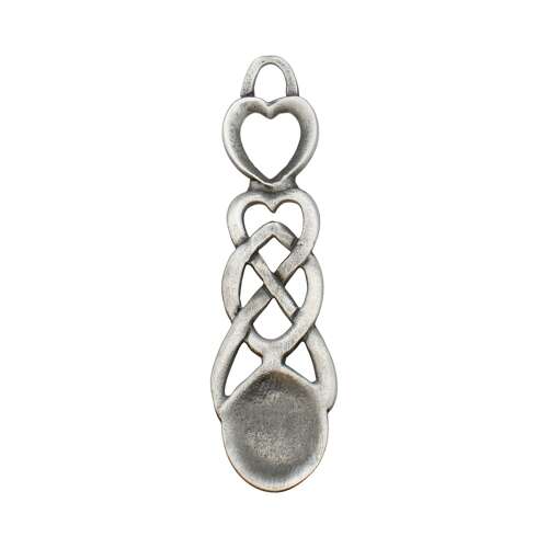 XCSWL17 Antique Finish Pewter Entwined Heart Lovespoon