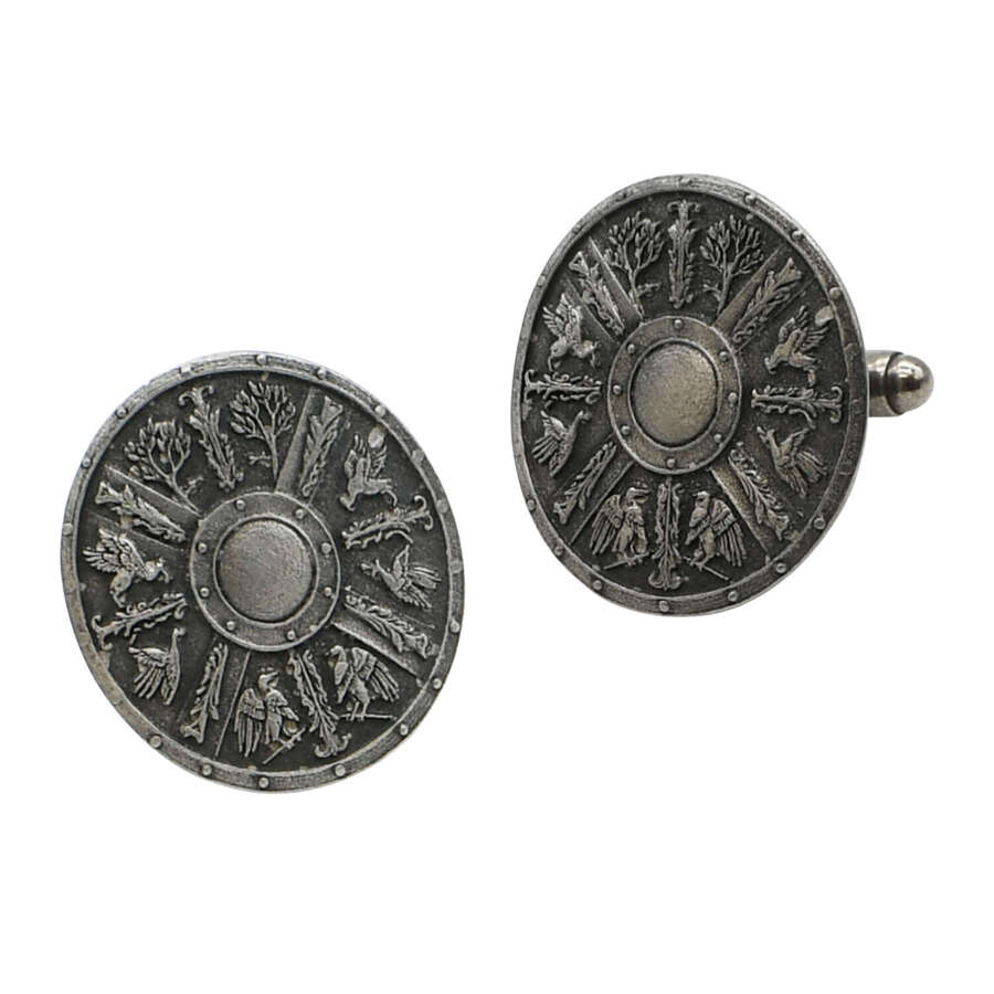 XDHCL1889 Greek Aspis Shield Cufflinks
