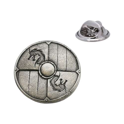 XDHLP1887 Norse Dragon Viking Shield Lapel Pin
