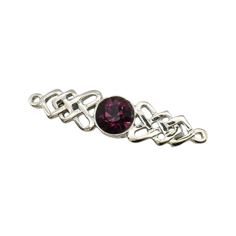 XDHBR0222-F Celtic with Purple Gem Stone Brooch