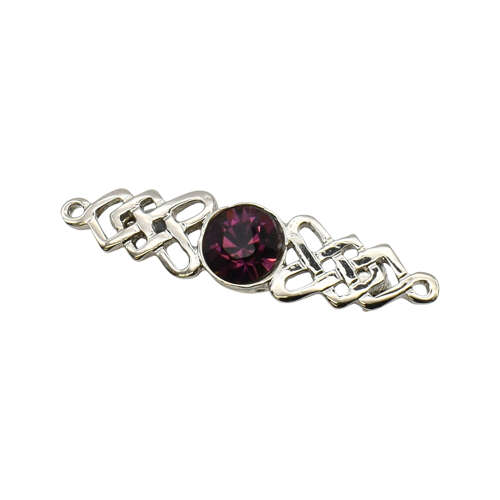 XDHBR0222-F Celtic with Purple Gem Stone Brooch