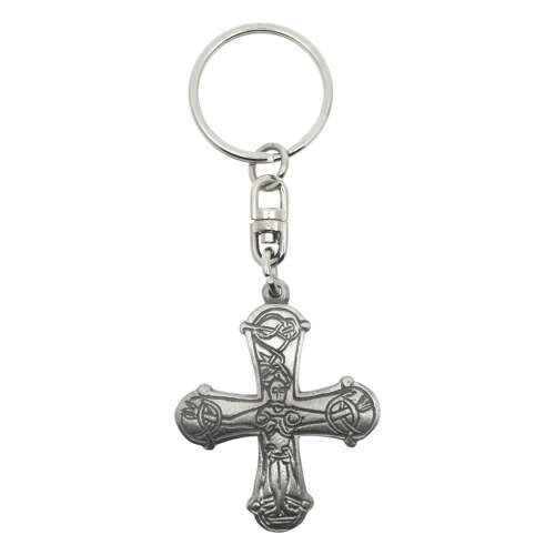 XDHKR0646 English Made Pewter Swedish Cross Keyring