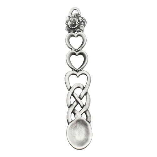 XCSWL108 Antique Finish Pewter Daffodil & Heart Lovespoon
