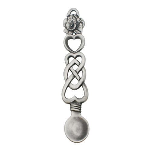 XCSWL111 Antique Finish Pewter Daffodil & Hearts Lovespoon