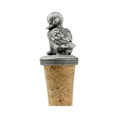 XCSBS001 English Made Pewter Preening Duck Bottle Stopper