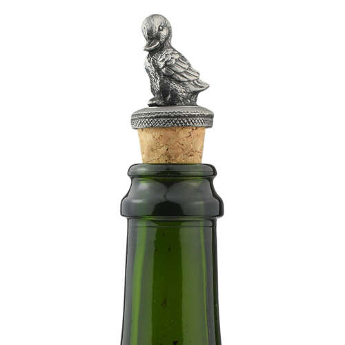 XCSBS001 English Made Pewter Preening Duck Bottle Stopper