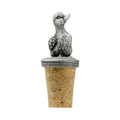 XCSBS005 English Made Pewter Duck Looking Up Bottle Stopper