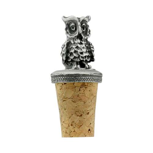 XCSBS003 English Made Pewter Long Eared Owl Bottle Stopper
