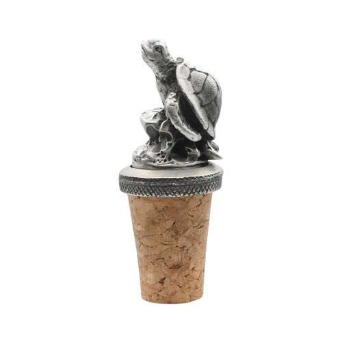 XCSBS014 English Made Pewter Sea Turtle Bottle Stopper
