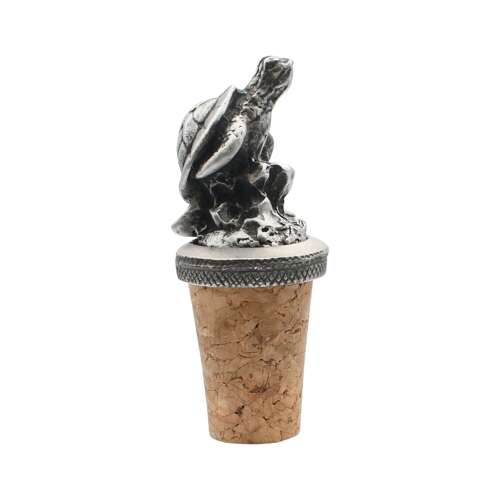 XCSBS014 English Made Pewter Sea Turtle Bottle Stopper
