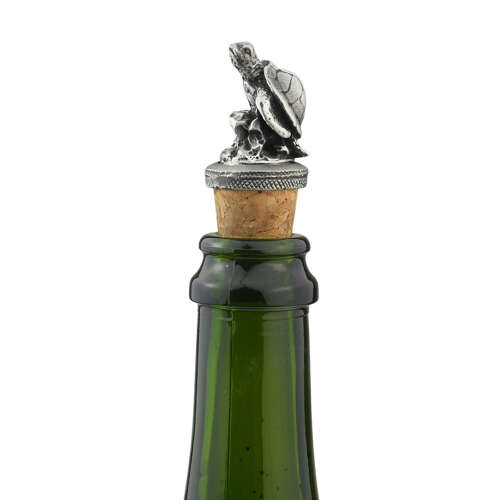 XCSBS014 English Made Pewter Sea Turtle Bottle Stopper