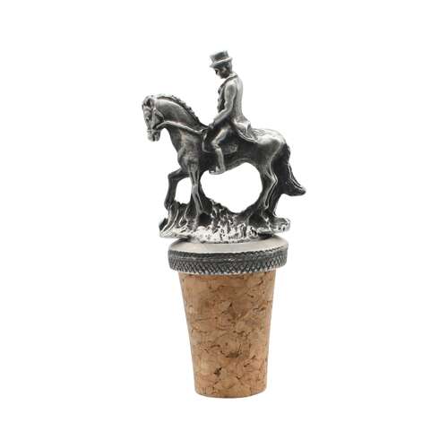 XCSBS011 English Made Pewter Horse & Rider Bottle Stopper