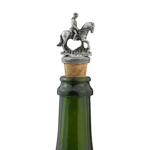 XCSBS011 English Made Pewter Horse & Rider Bottle Stopper