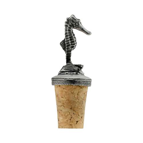 XCSBS004 English Made Pewter Sea Horse Bottle Stopper