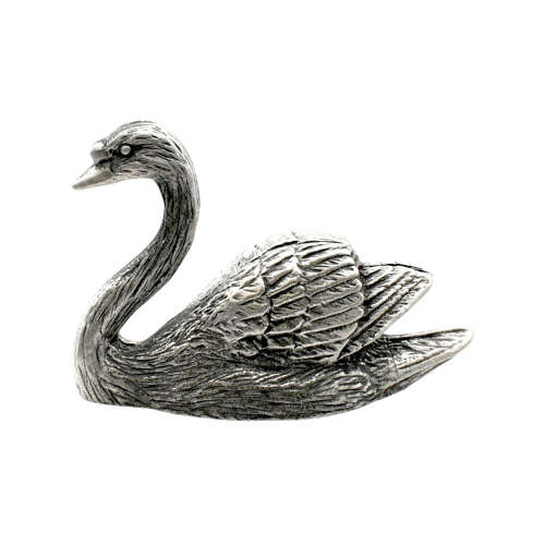 XCSORN002 English Made Pewter Swan Figurine Ornament
