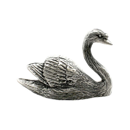 XCSORN002 English Made Pewter Swan Figurine Ornament