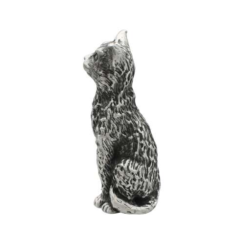 XCSORN004 English Made Pewter Tall Cat Figurine Ornament