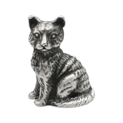 XCSORN005 English Made Pewter Medium Cat Figurine Ornament