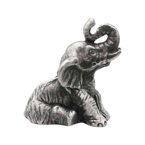 XCSORN011 English Made Pewter Sitting Elephant Figurine Ornament