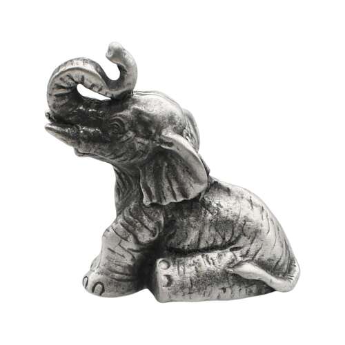 XCSORN011 English Made Pewter Sitting Elephant Figurine Ornament