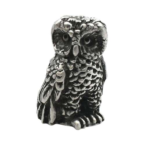 XCSORN012 English Made Pewter Barn Owl Figurine Ornament