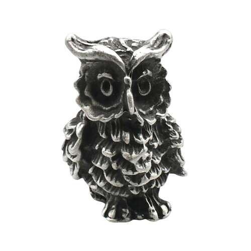 XCSORN013 English Made Pewter Long Eared Owl Figurine Ornament