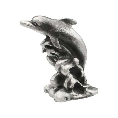 XCSORN028 English Made Pewter Dolphin Splash Figurine Ornament