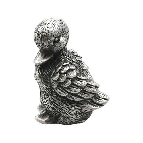 XCSORN032 English Made Pewter Duck preening Figurine Ornament